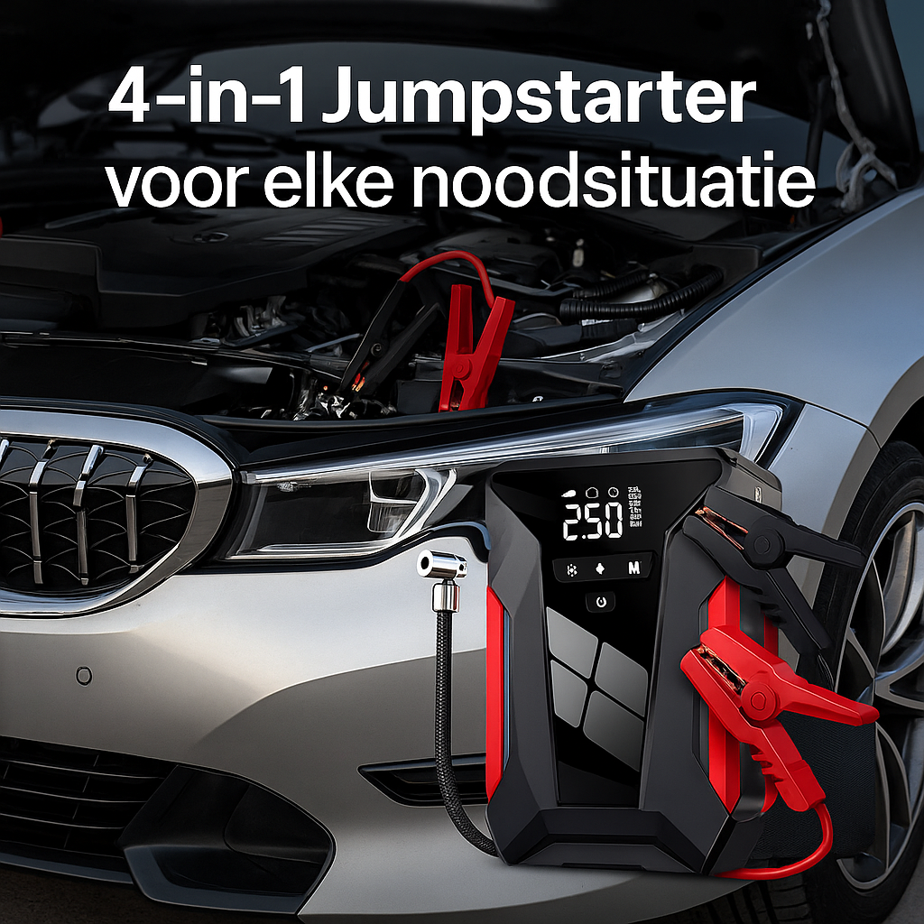 PowerBooster™ I Krachtige 4-in-1 jumpstarter voor elke noodsituatie