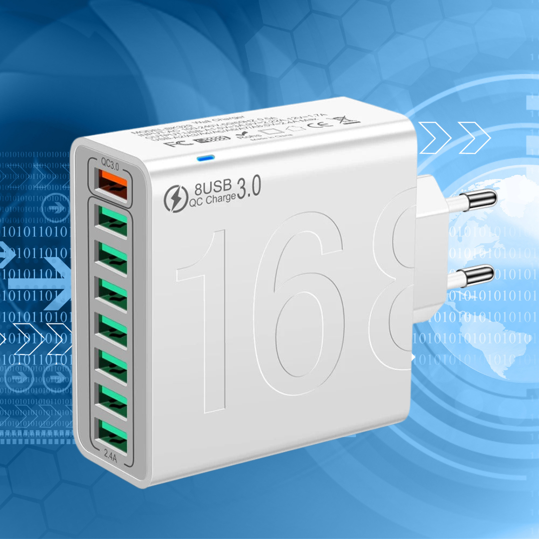 ChargeHub Max™ | Unieke snellader voor 8 apparaten