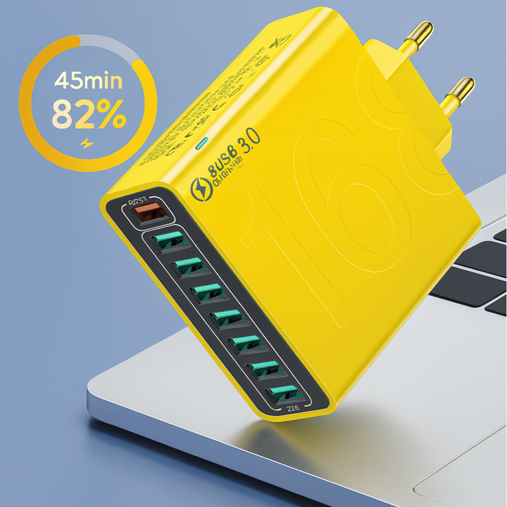 ChargeHub Max™ | Unieke snellader voor 8 apparaten