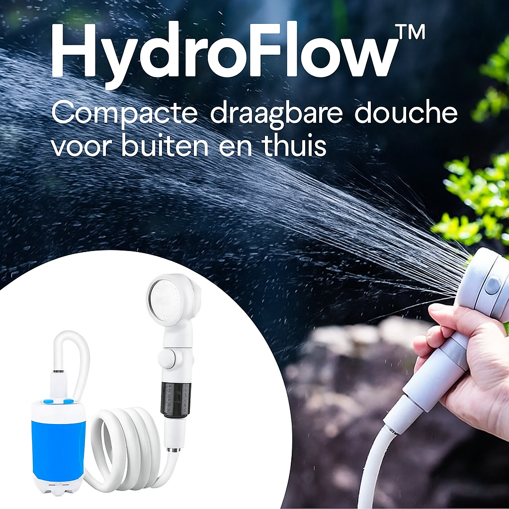 HydroFlow™ – Draagbare douche voor buiten en thuis