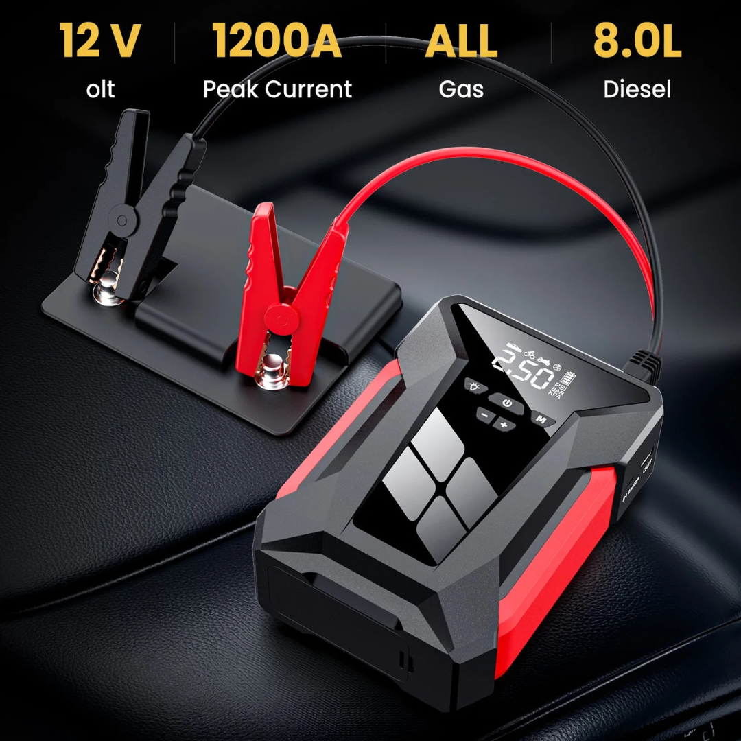 PowerBooster™ I Krachtige 4-in-1 jumpstarter voor elke noodsituatie